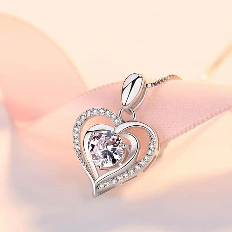 Naszyjnik damski Serce Swarovski z rodowanego srebra 925